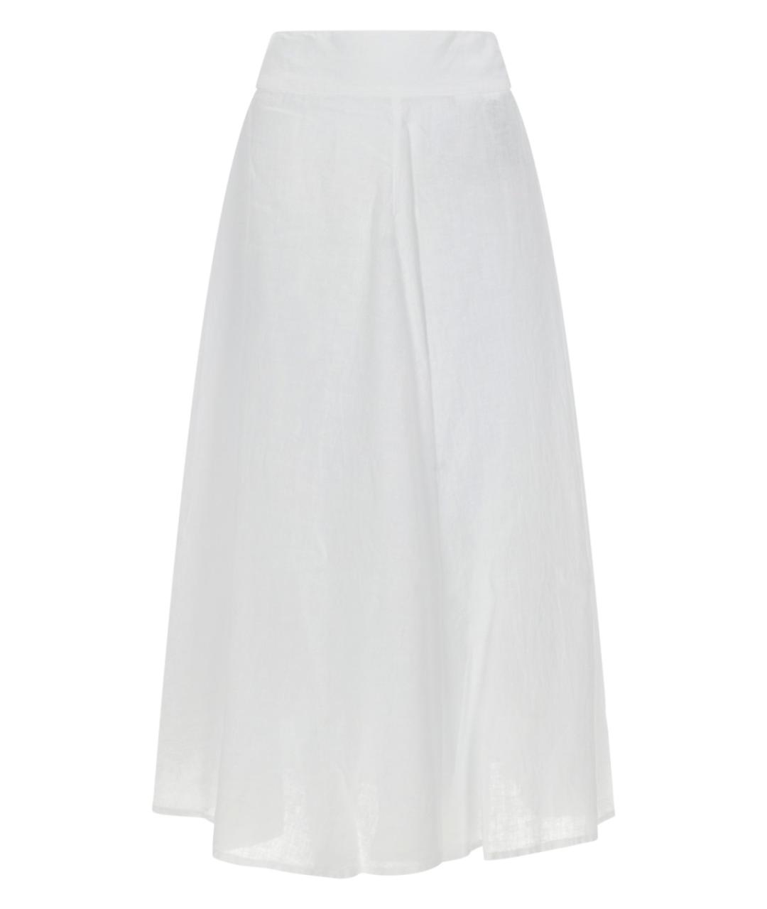 120% LINO Белая хлопковая юбка миди, фото 1