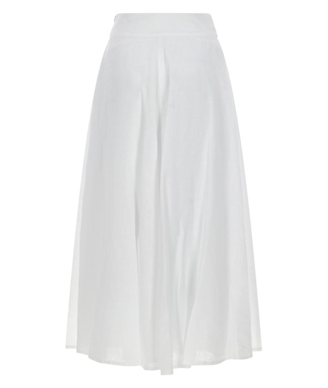 120% LINO Белая хлопковая юбка миди, фото 2