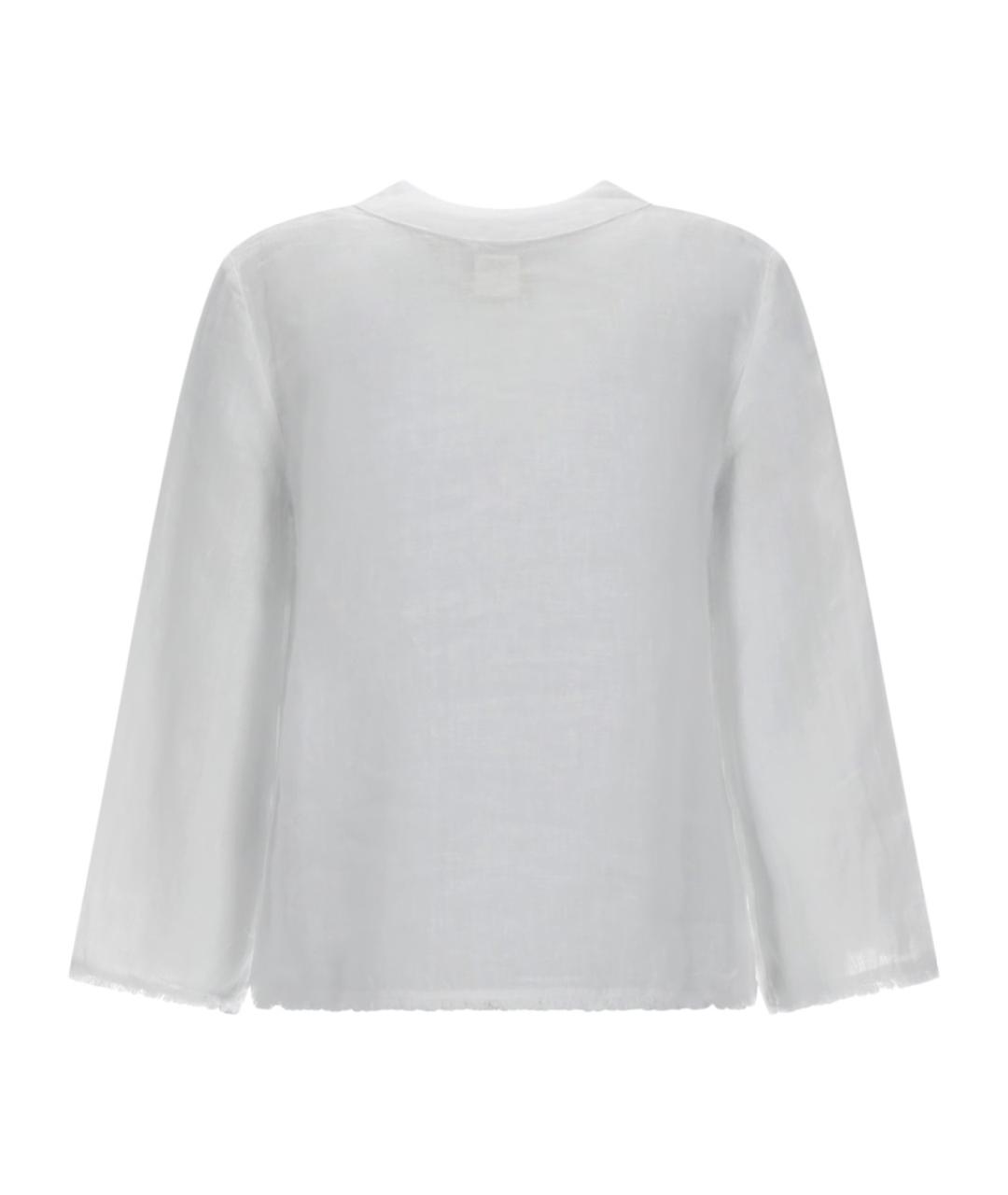 120% LINO Белая льняная блузы, фото 2