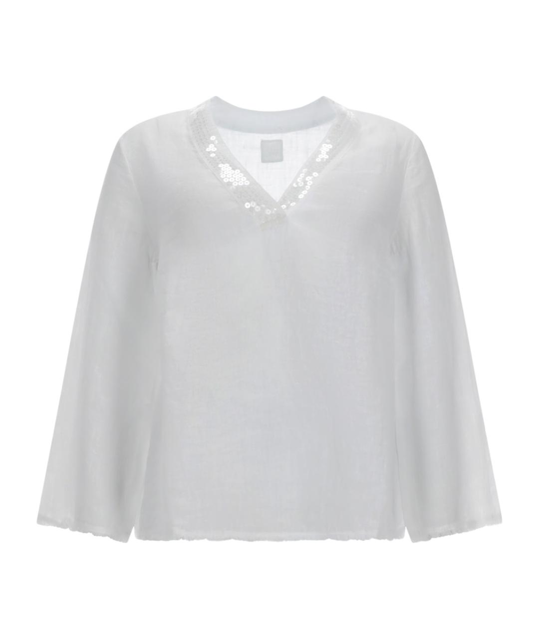 120% LINO Белая льняная блузы, фото 1