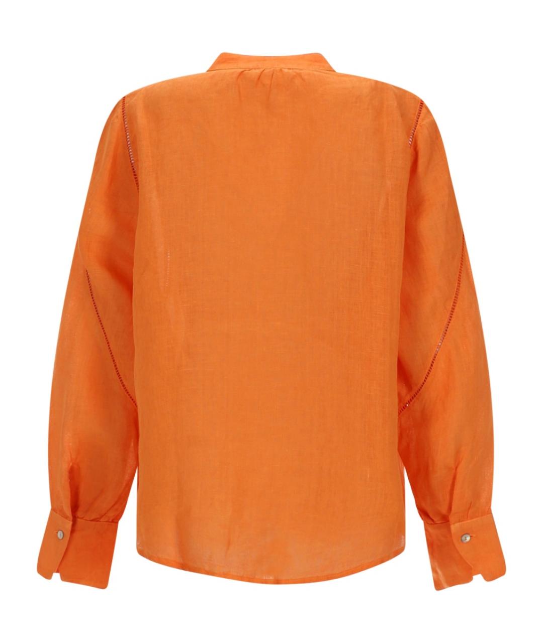 120% LINO Оранжевая льняная рубашка, фото 2