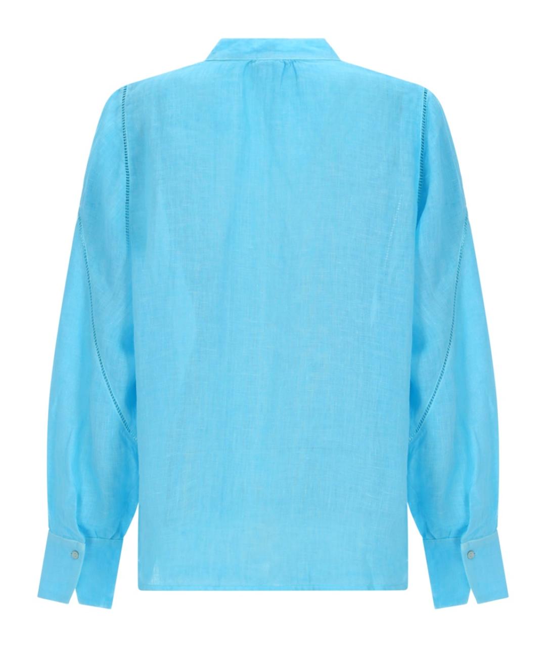 120% LINO Голубая льняная рубашка, фото 2