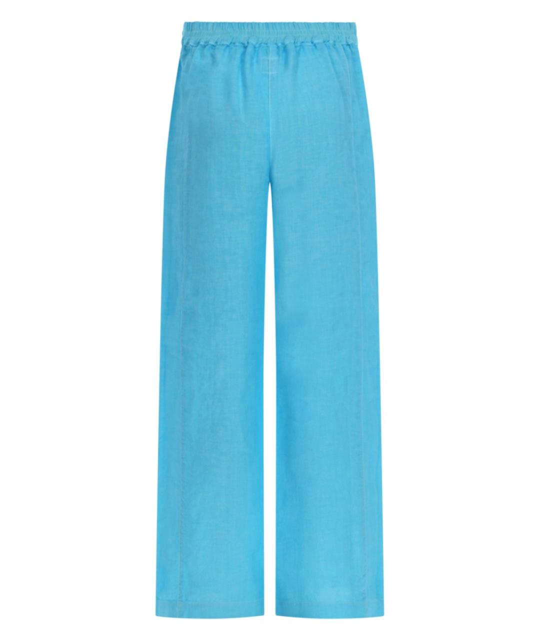 120% LINO Голубые льняные прямые брюки, фото 2