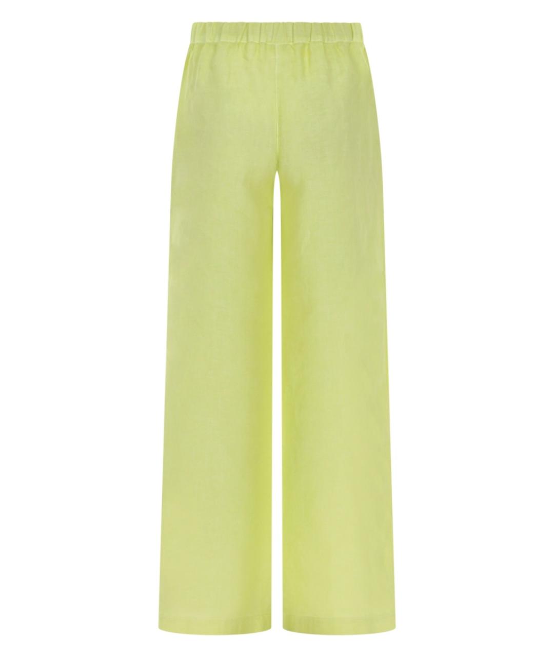 120% LINO Желтые льняные прямые брюки, фото 2