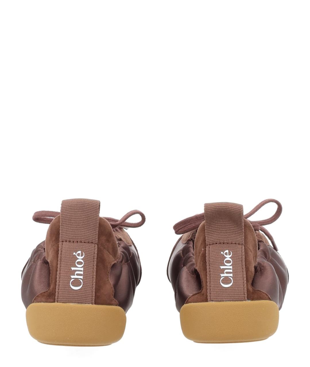 CHLOE Коричневые текстильные балетки, фото 4