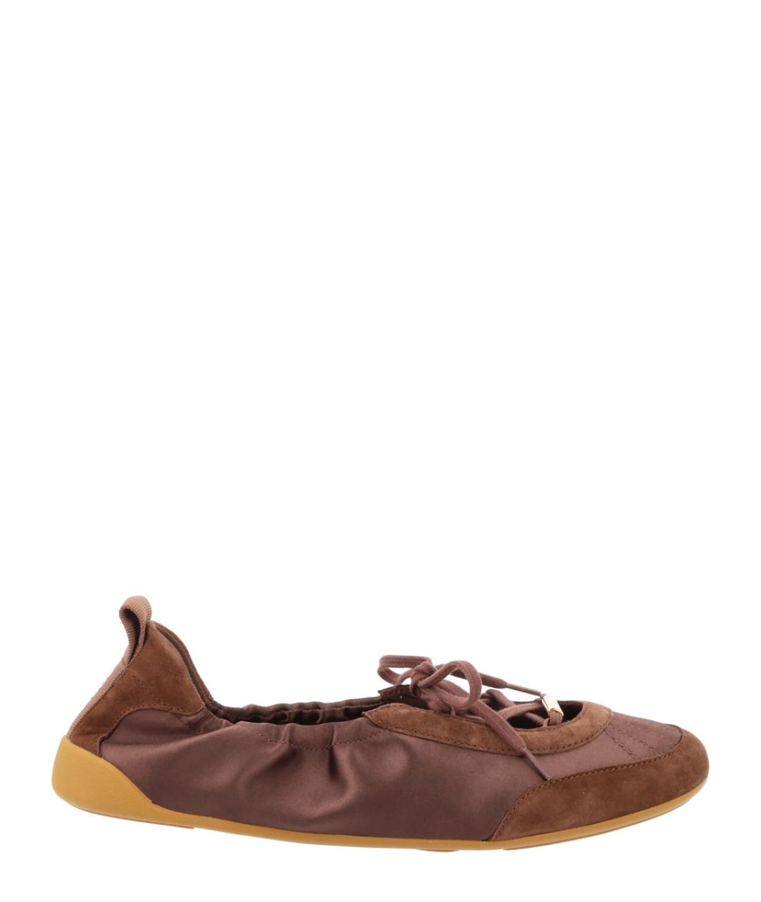 CHLOE Коричневые текстильные балетки, фото 1