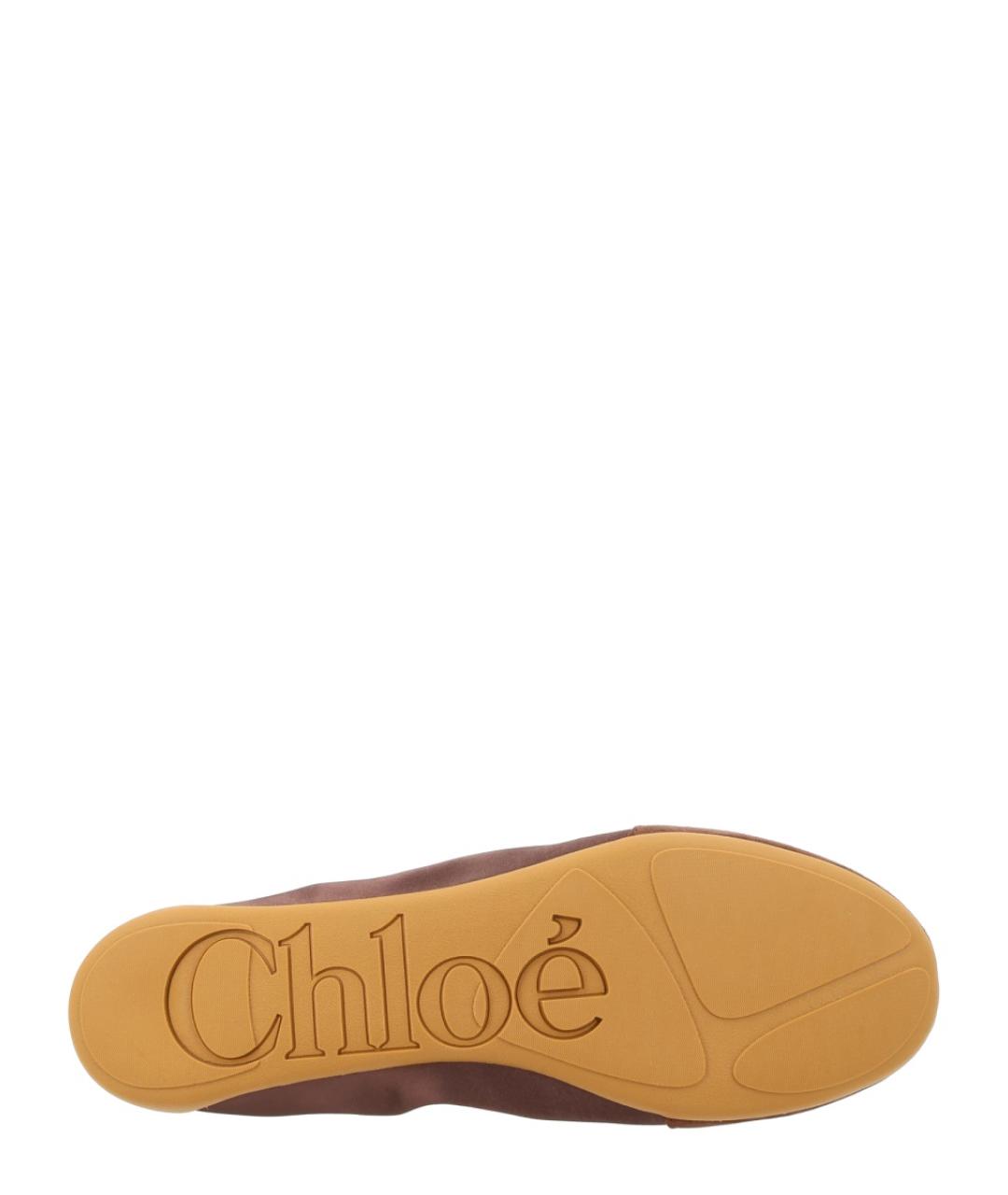CHLOE Коричневые текстильные балетки, фото 6