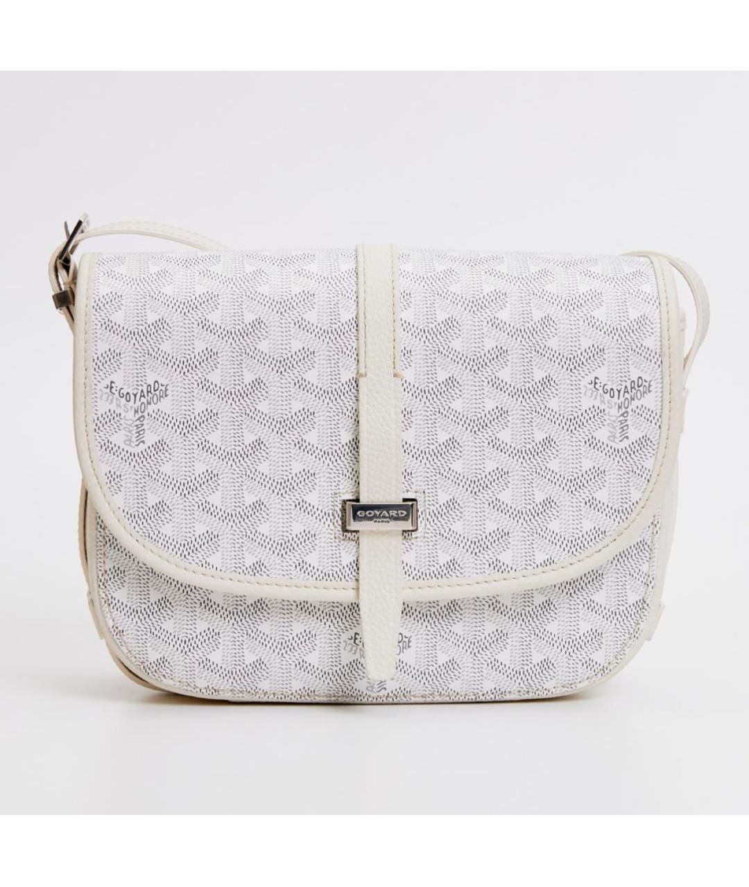 GOYARD Белая кожаная сумка на плечо, фото 2