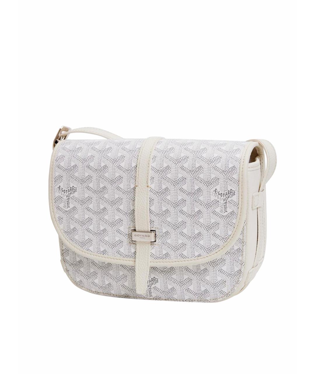 GOYARD Белая кожаная сумка на плечо, фото 1