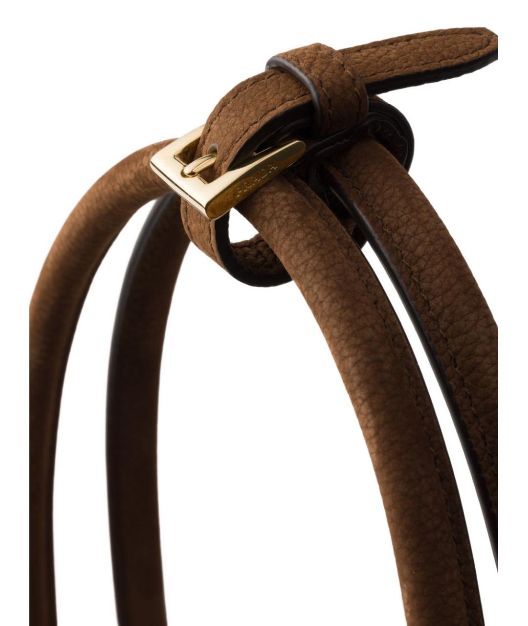 PRADA Коричневая кожаная сумка тоут, фото 4