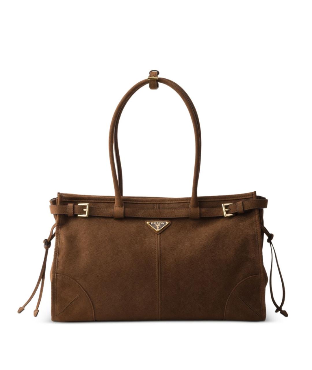 PRADA Коричневая кожаная сумка тоут, фото 1