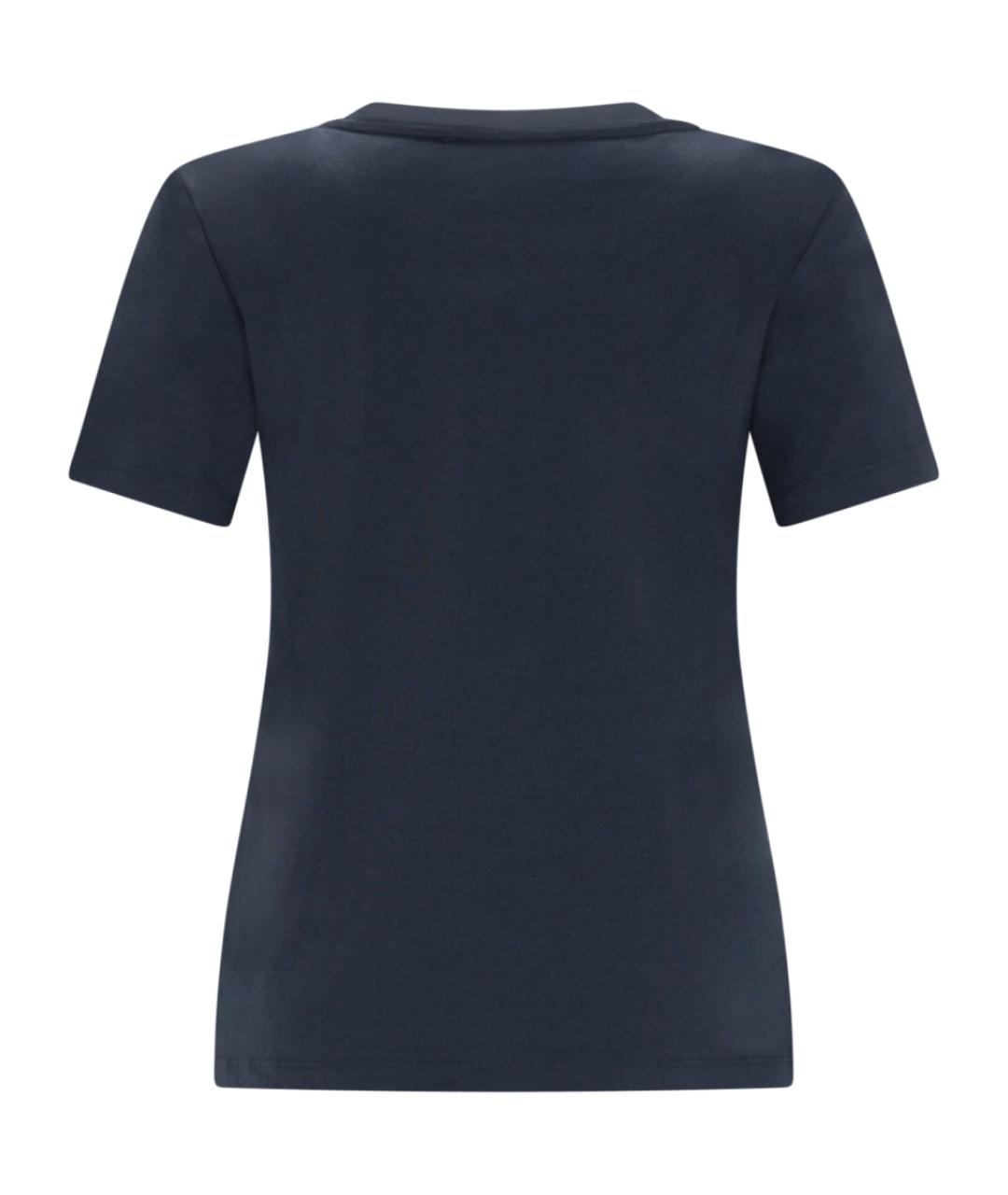 'S MAX MARA Темно-синяя хлопковая футболка, фото 2