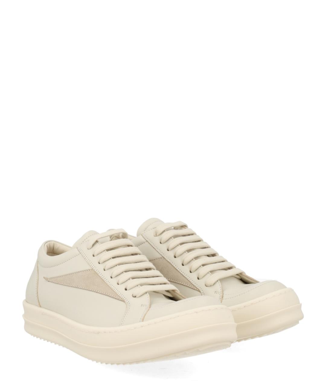 RICK OWENS Белые кожаные кеды, фото 2