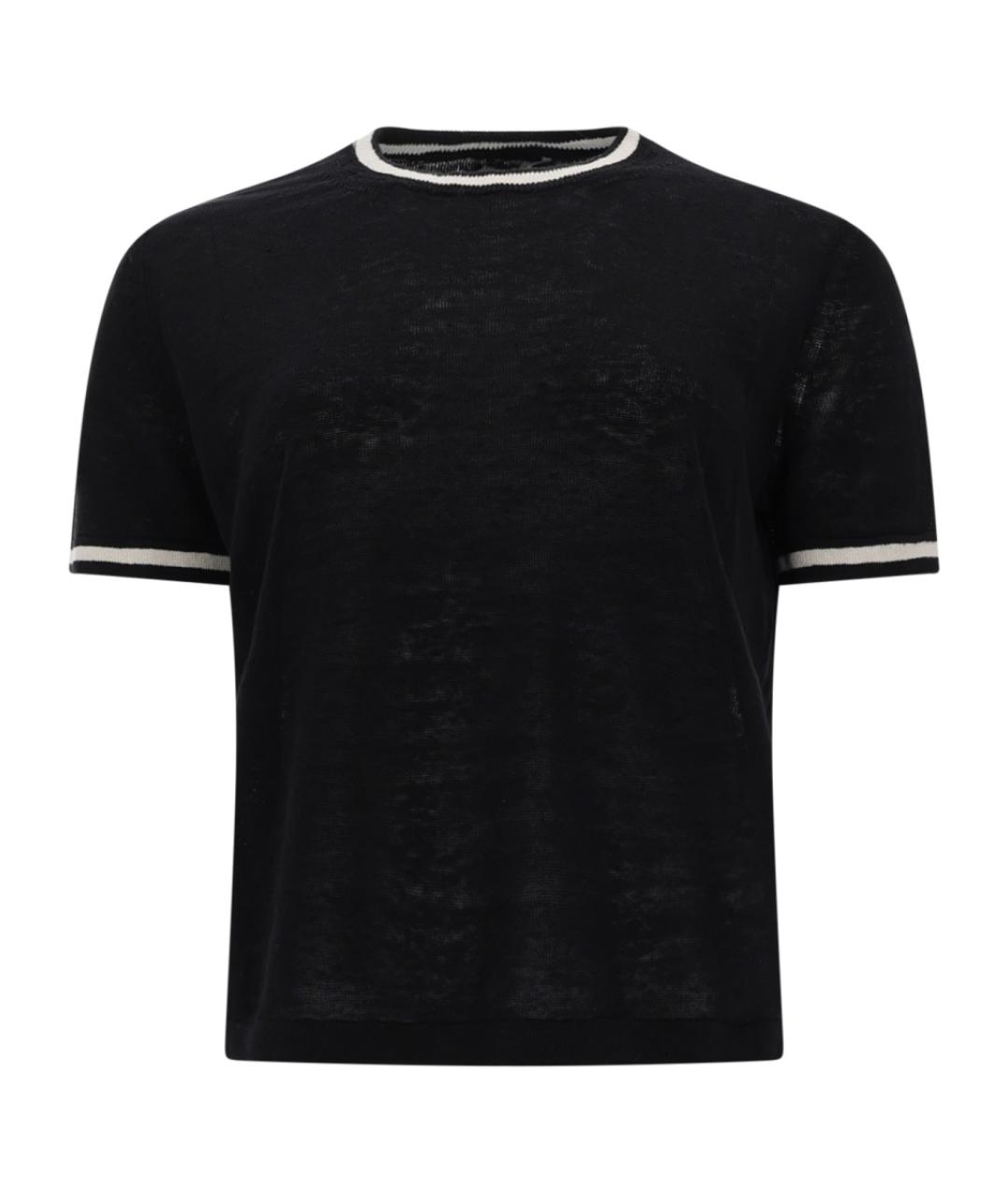 'S MAX MARA Черная льняная футболка, фото 1