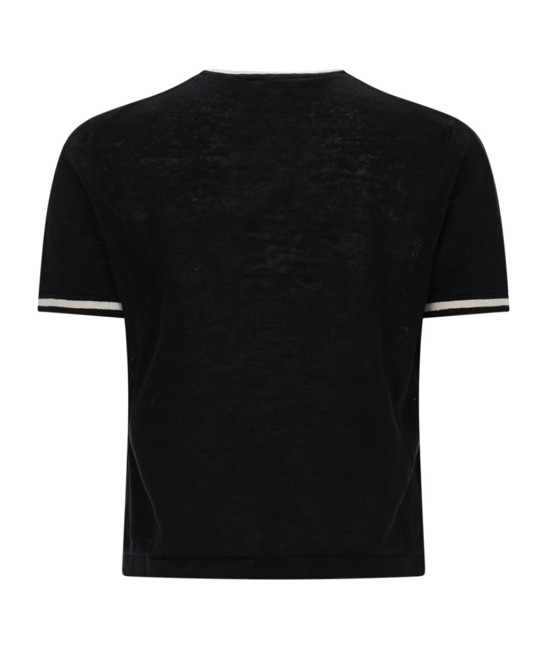 'S MAX MARA Черная льняная футболка, фото 2