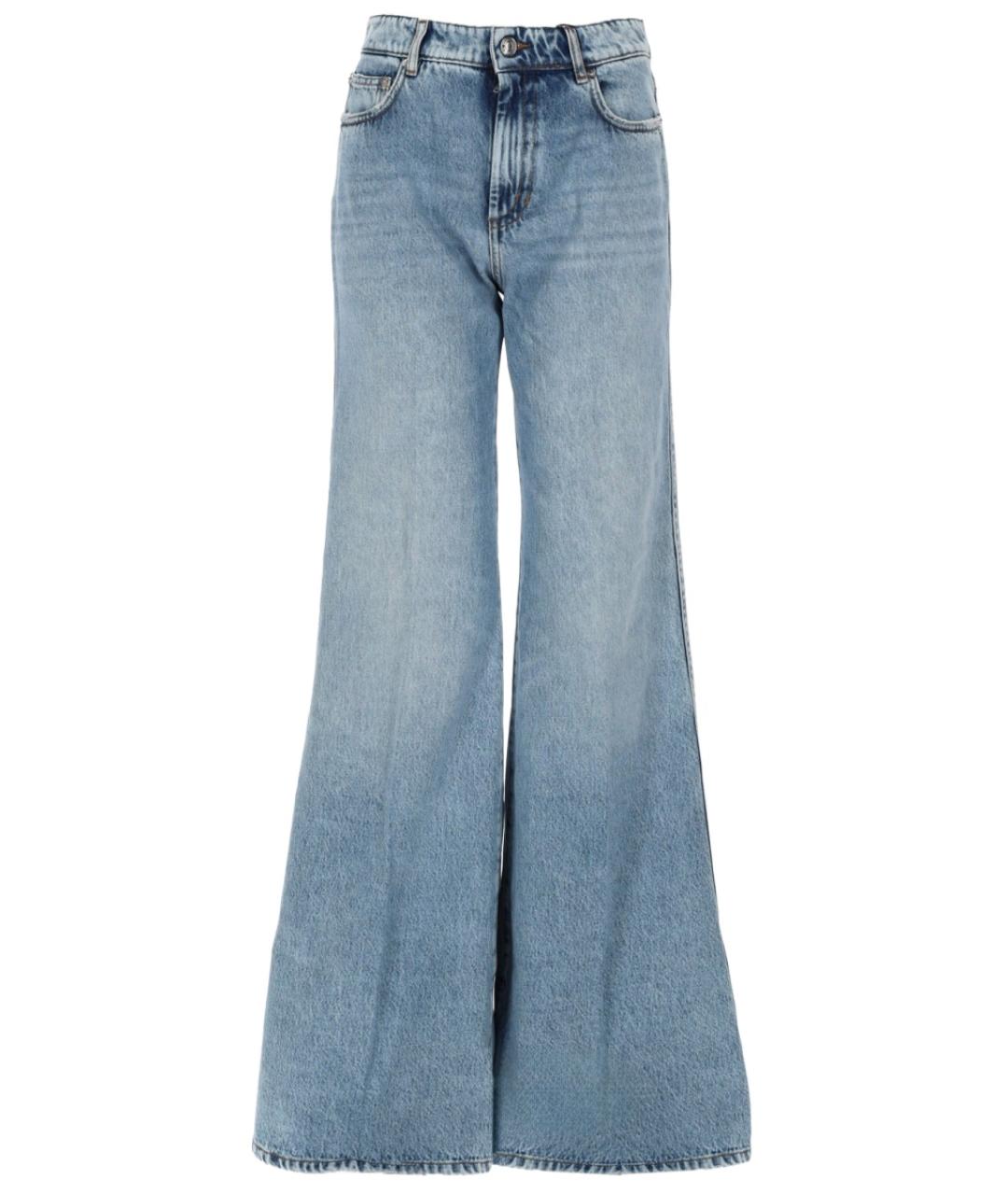 SPORTMAX Голубые хлопковые джинсы клеш, фото 1