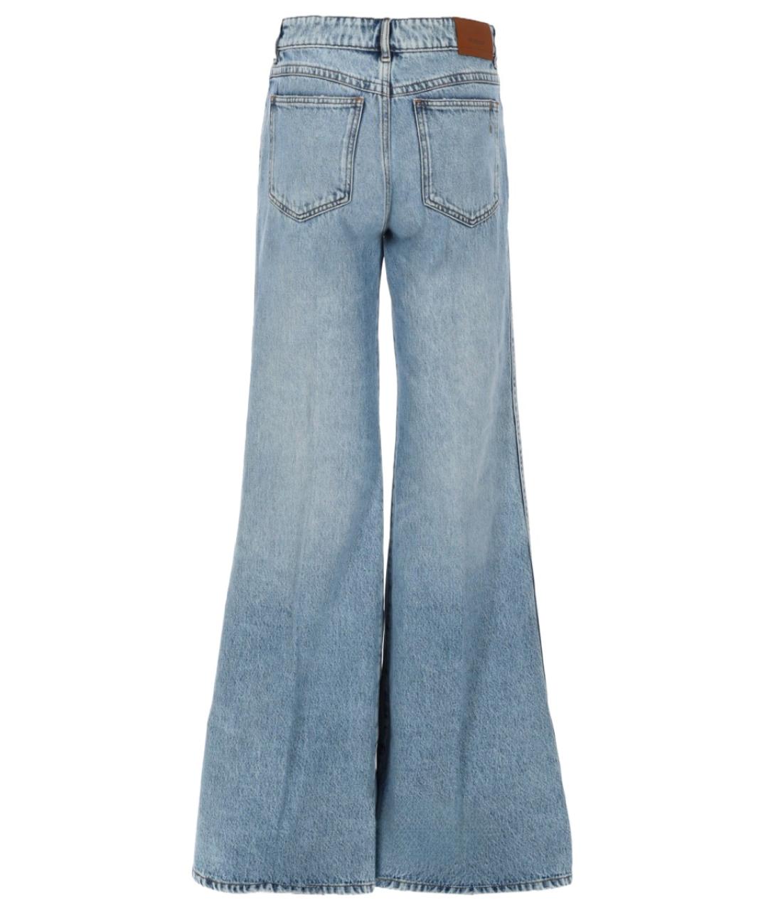 SPORTMAX Голубые хлопковые джинсы клеш, фото 2