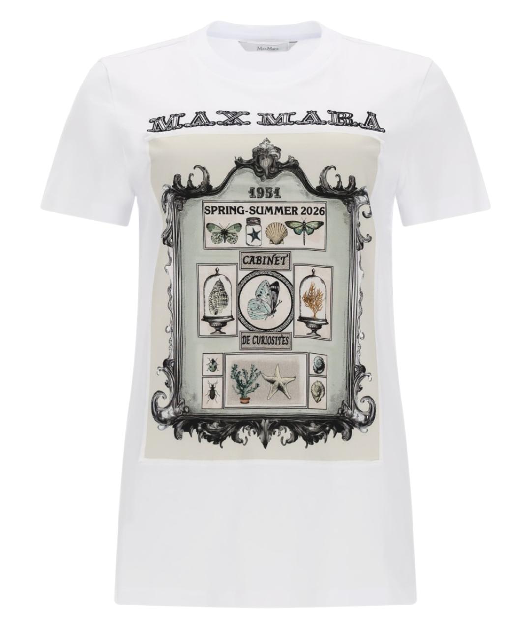 MAX MARA Белая хлопковая футболка, фото 1