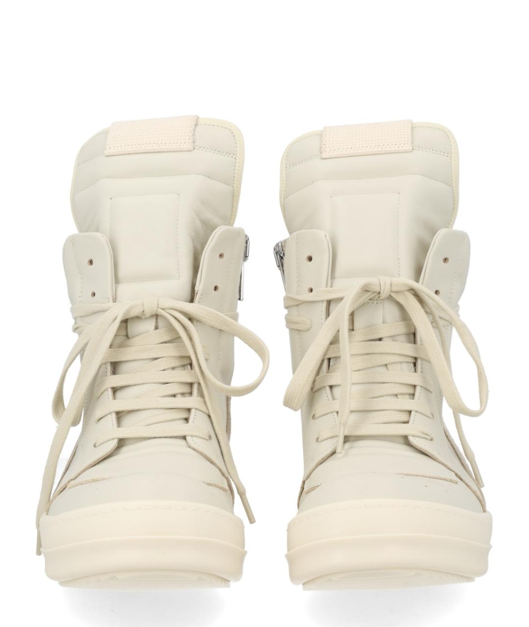 RICK OWENS Белые кожаные кеды, фото 3