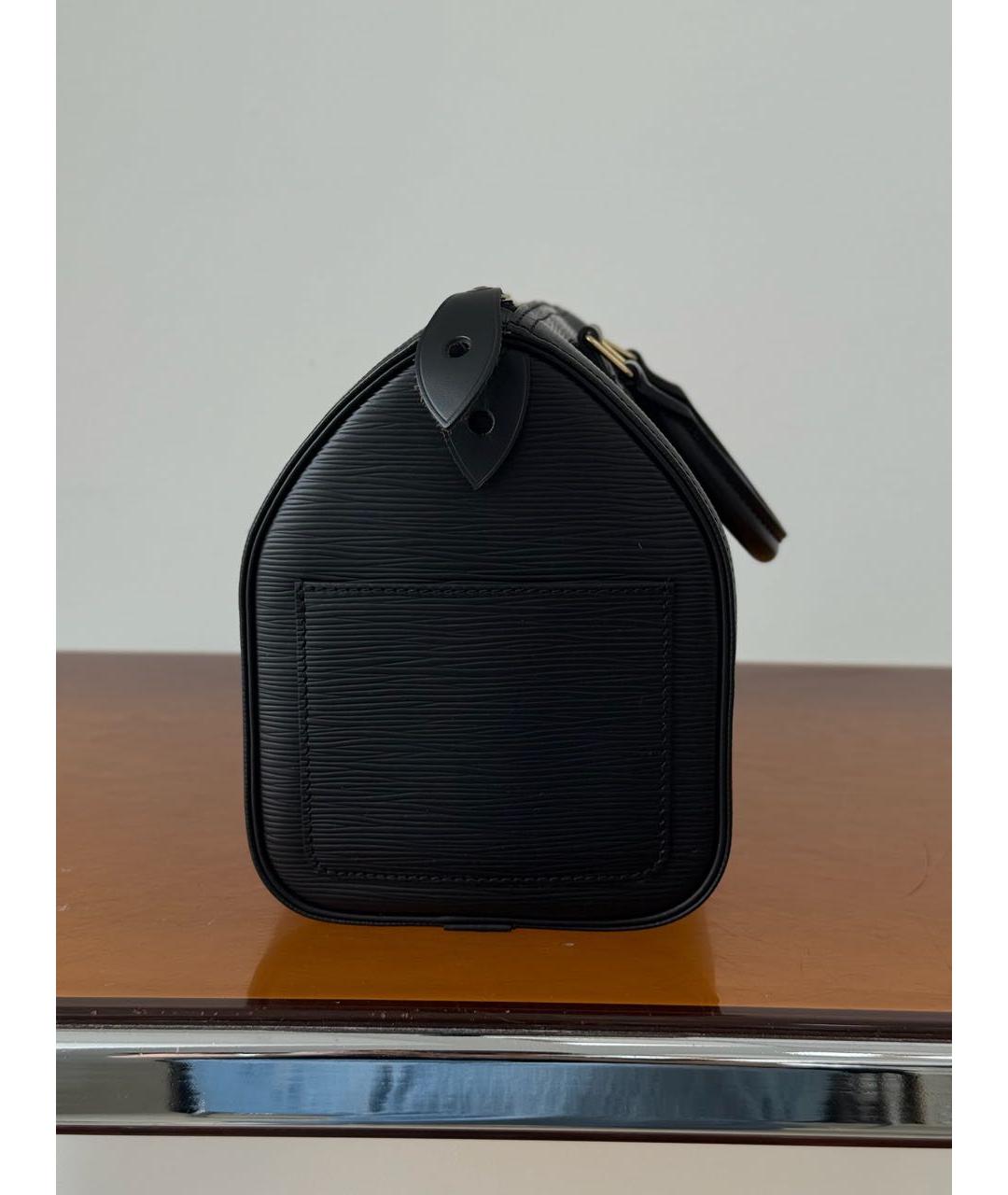 LOUIS VUITTON Черная кожаная сумка с короткими ручками, фото 5