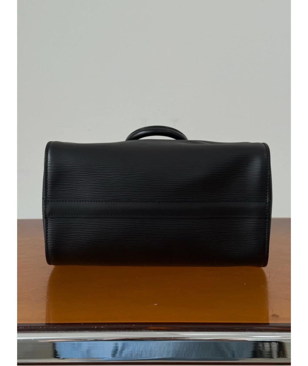 LOUIS VUITTON Черная кожаная сумка с короткими ручками, фото 4