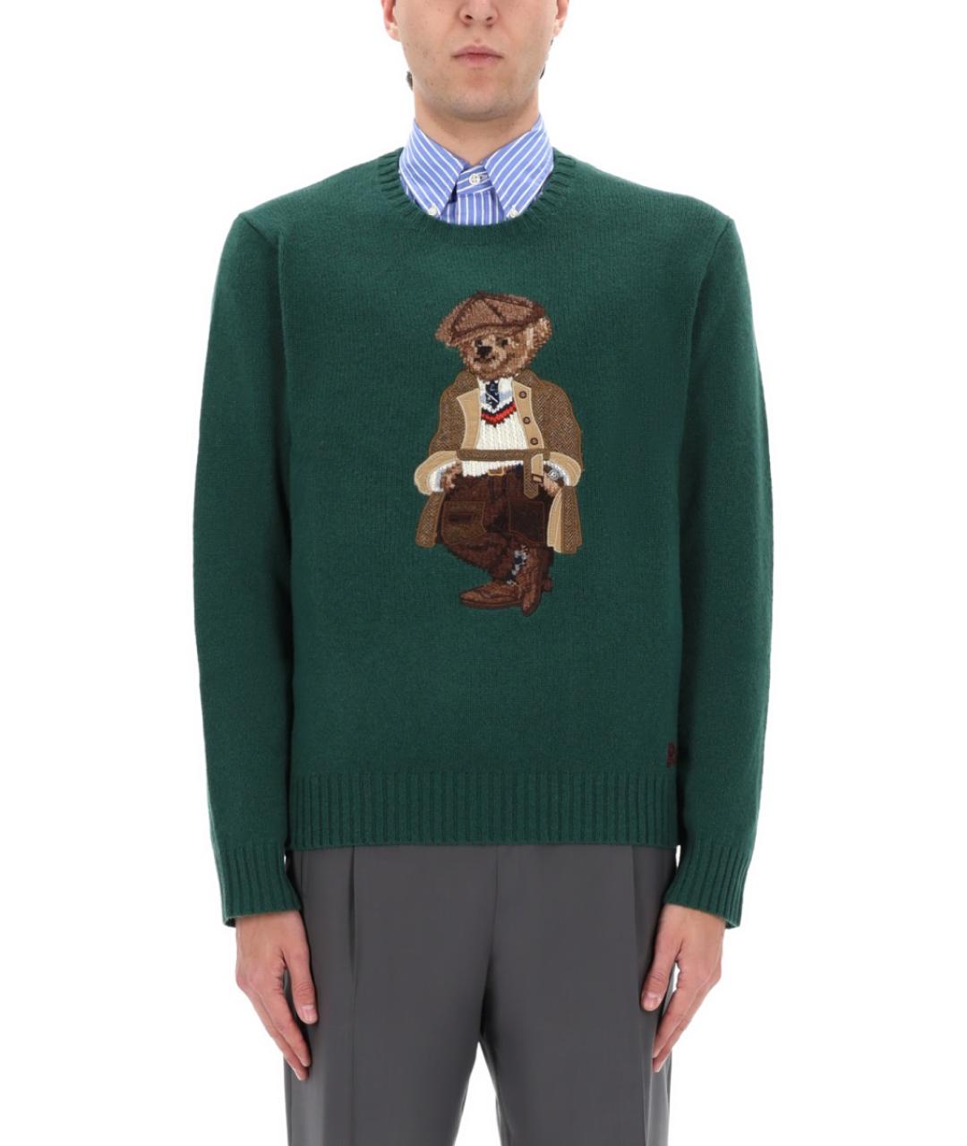 POLO RALPH LAUREN Зеленый шерстяной джемпер / свитер, фото 3