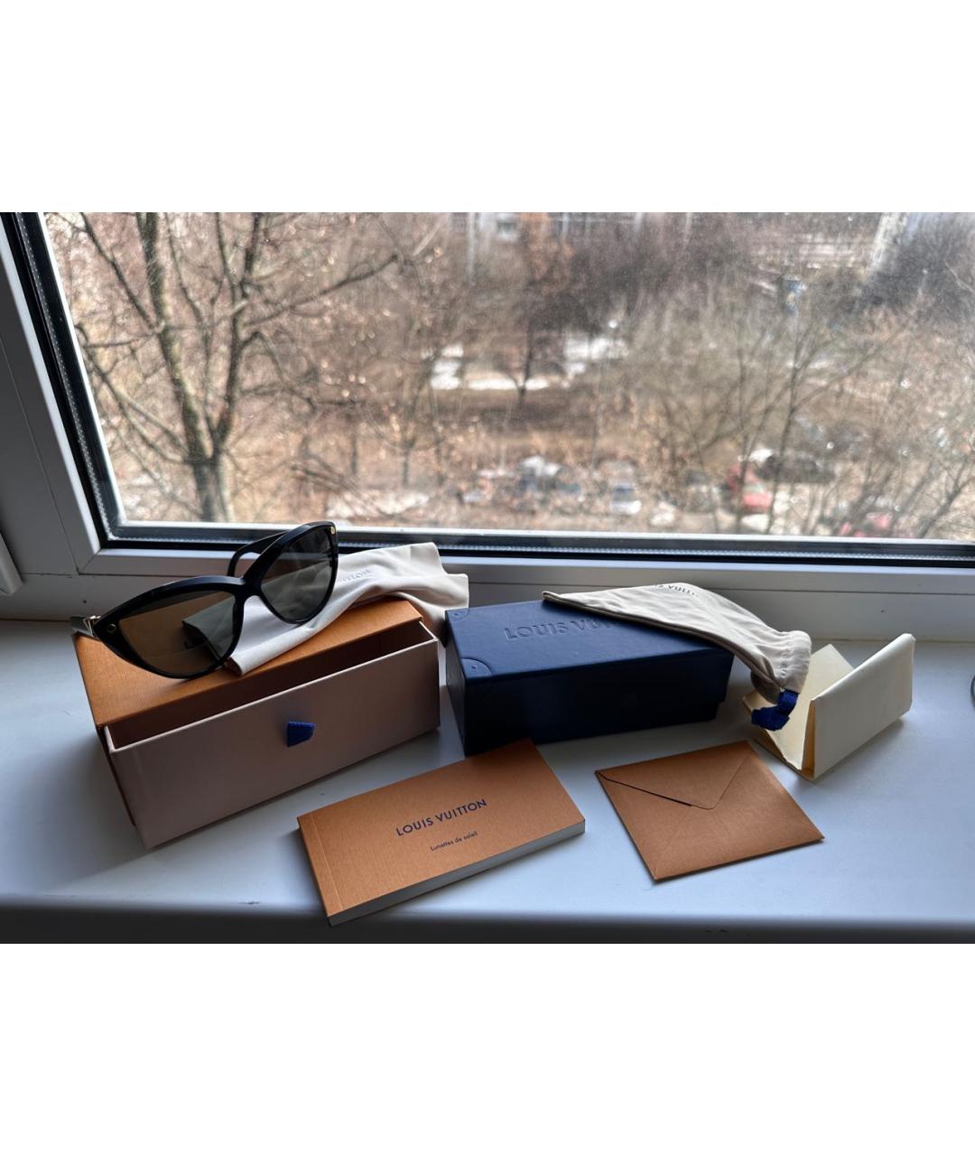 LOUIS VUITTON Черные пластиковые солнцезащитные очки, фото 4