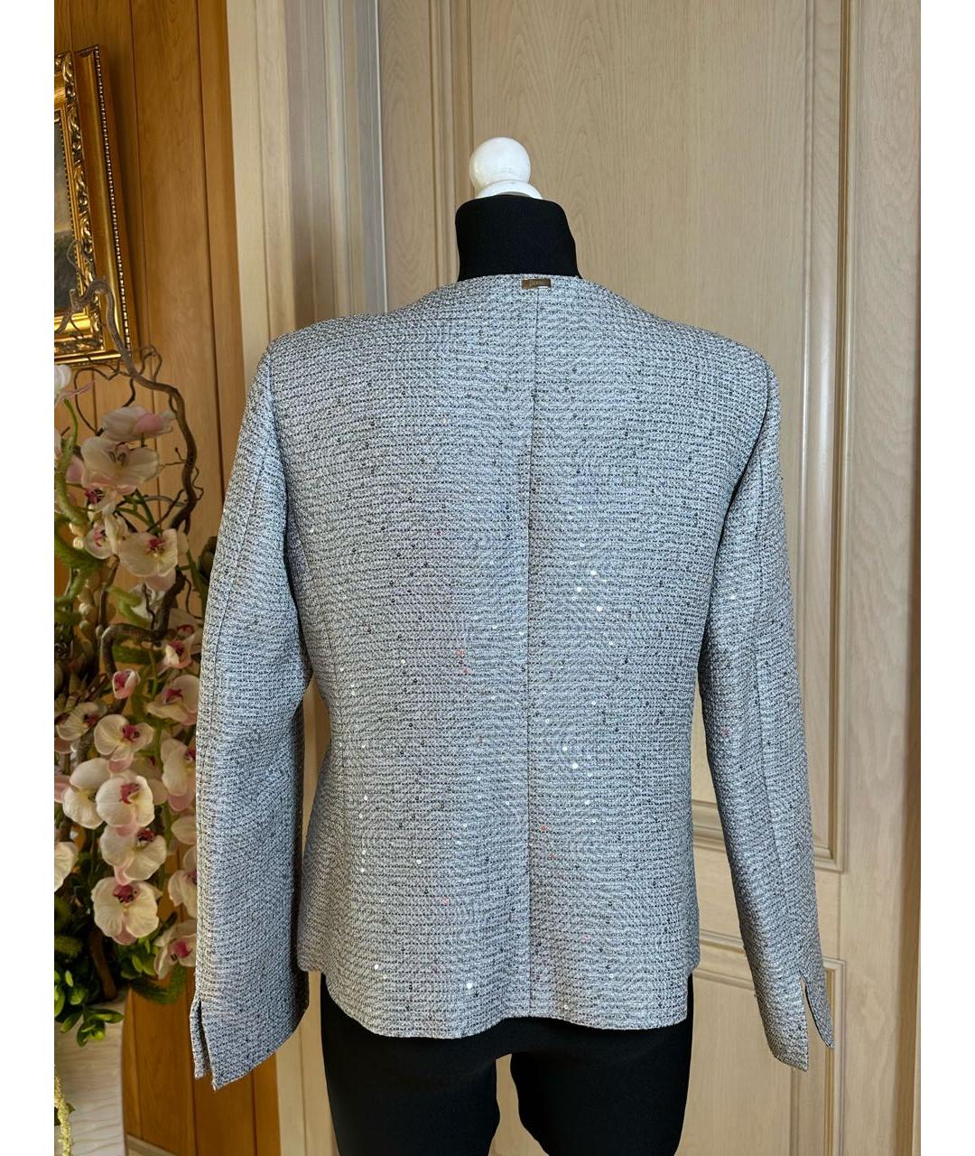 HERNO Серебрянный вискозный жакет/пиджак, фото 2