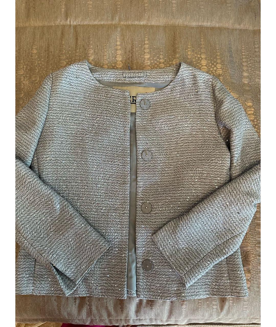 HERNO Серебрянный вискозный жакет/пиджак, фото 8