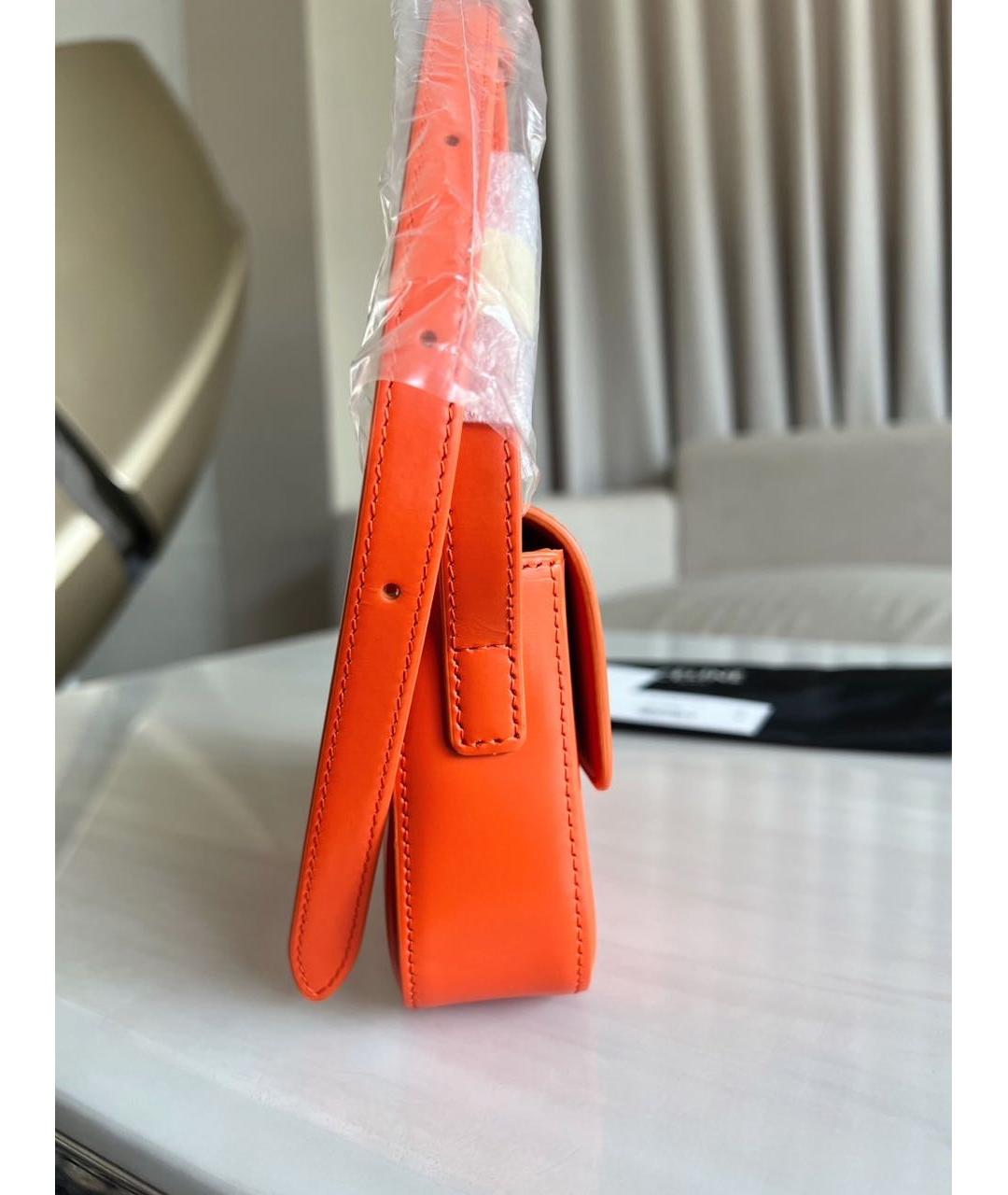 CELINE Оранжевая кожаная сумка через плечо, фото 5