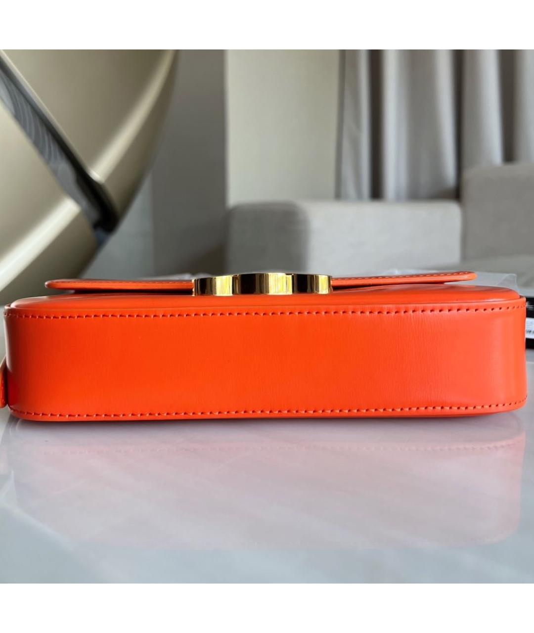 CELINE Оранжевая кожаная сумка через плечо, фото 6