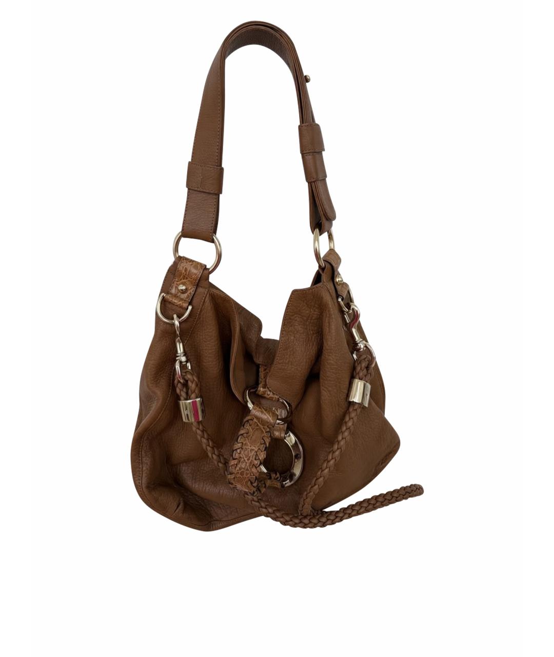 GUCCI Коричневая кожаная дорожная/спортивная сумка, фото 1