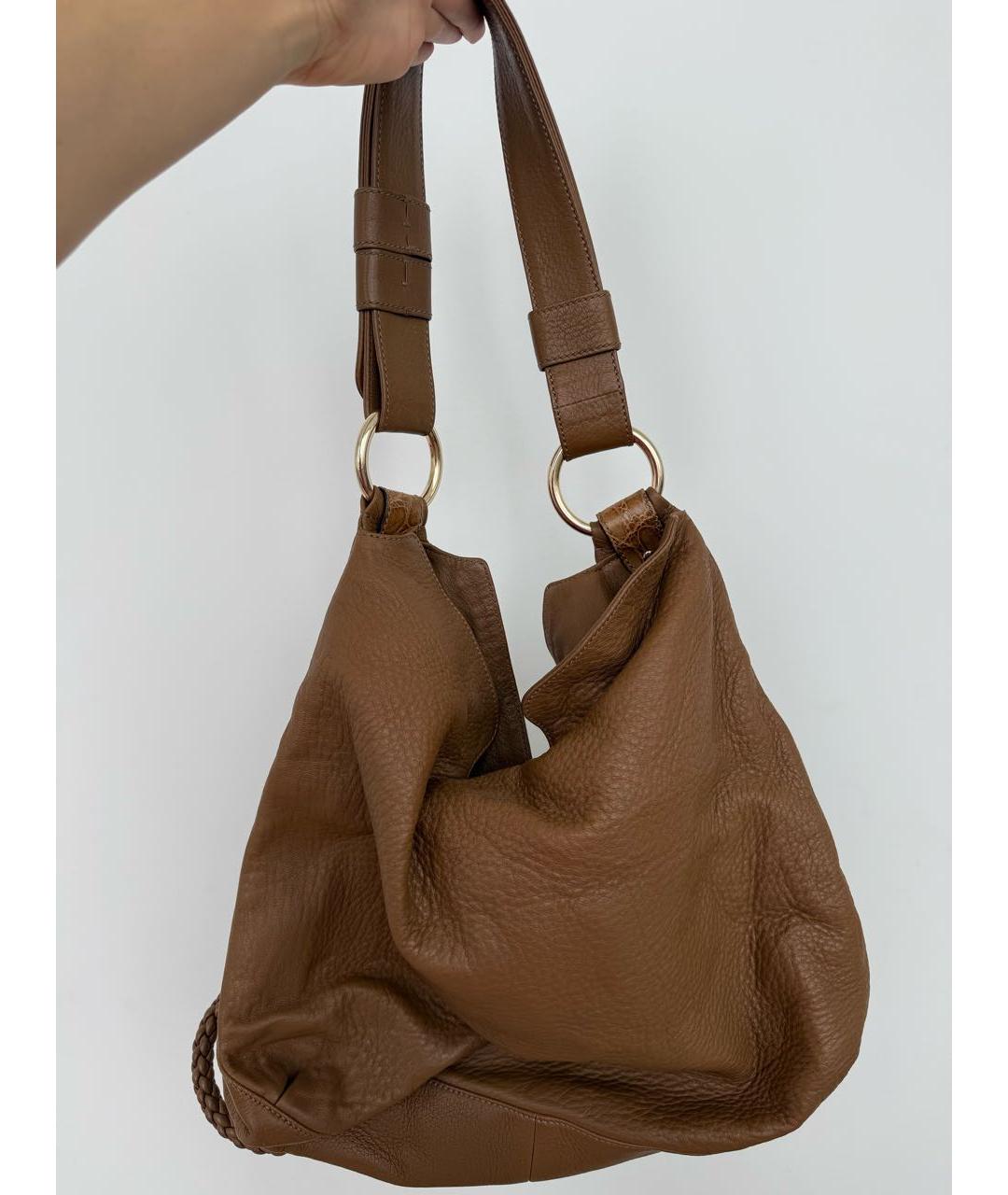 GUCCI Коричневая кожаная дорожная/спортивная сумка, фото 3