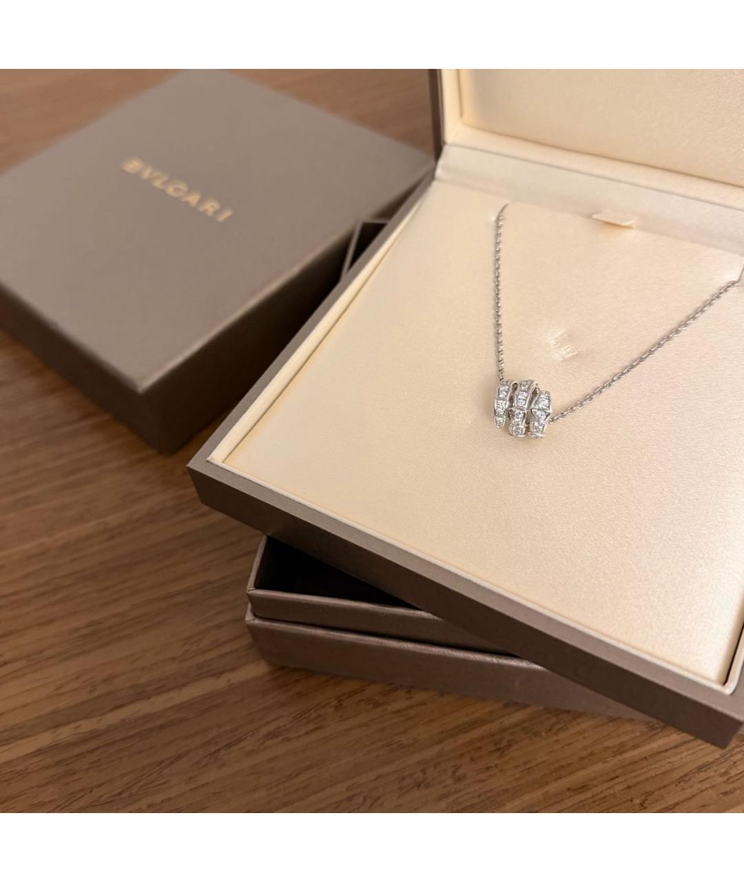 BVLGARI Серебряное колье из белого золота, фото 5