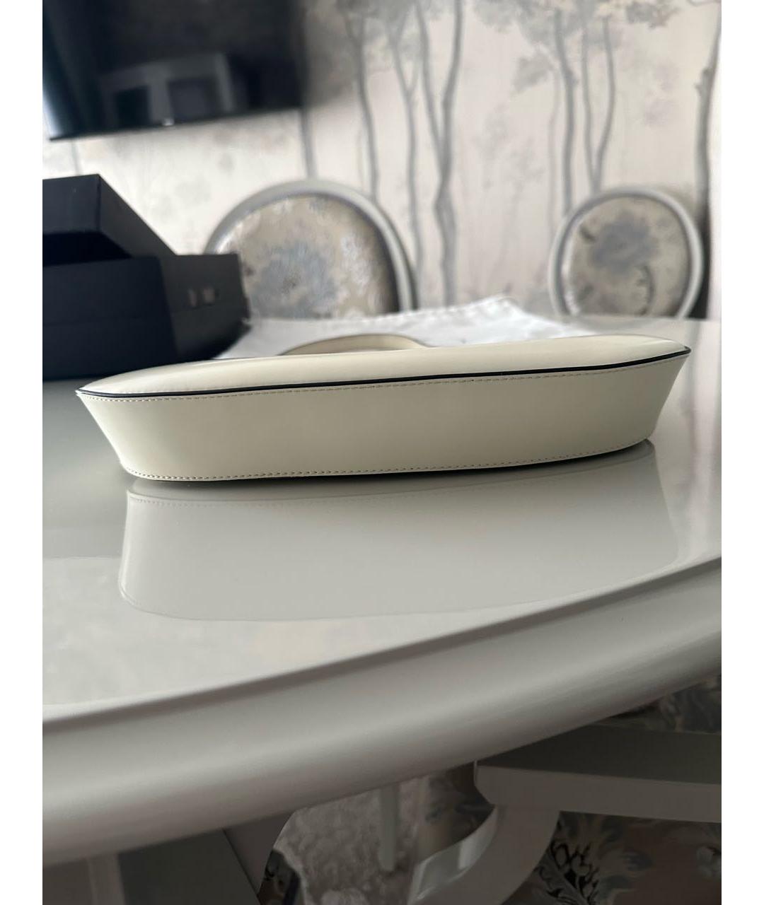 PRADA Белая кожаная сумка с короткими ручками, фото 6