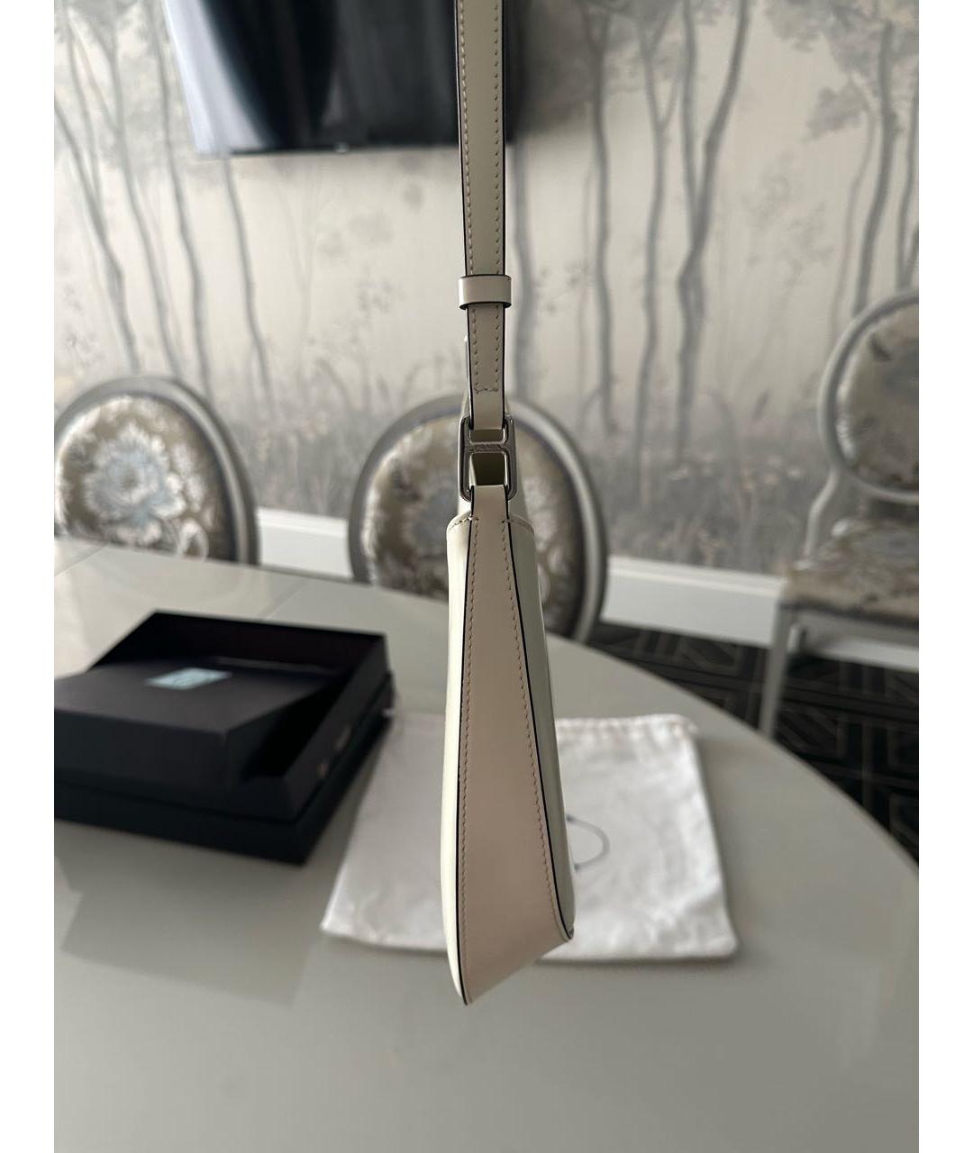 PRADA Белая кожаная сумка с короткими ручками, фото 7
