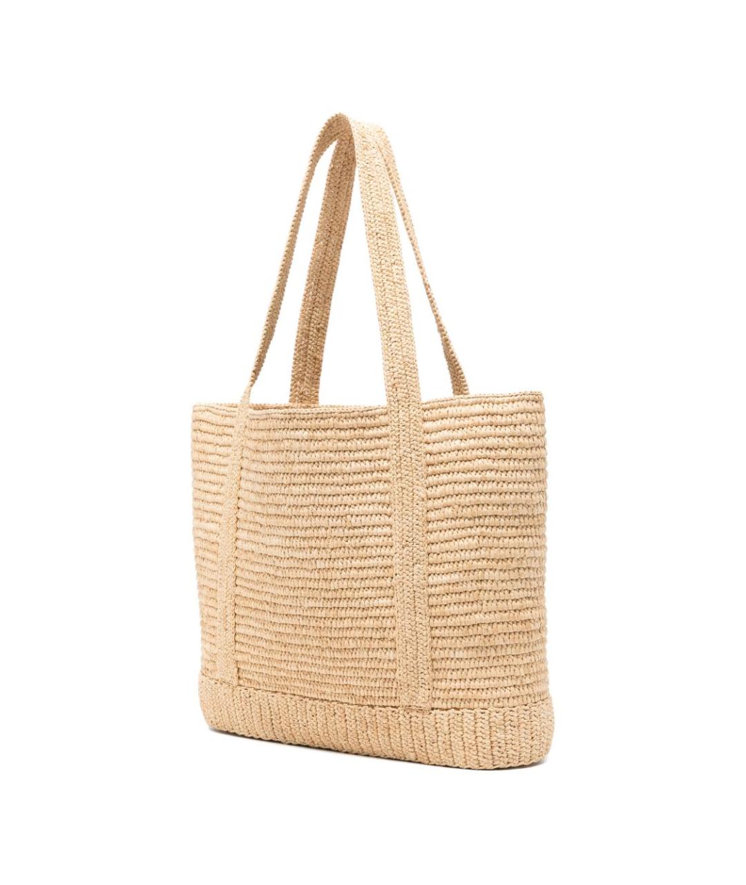 MAISON KITSUNE Бежевая пелетеная сумка тоут, фото 4