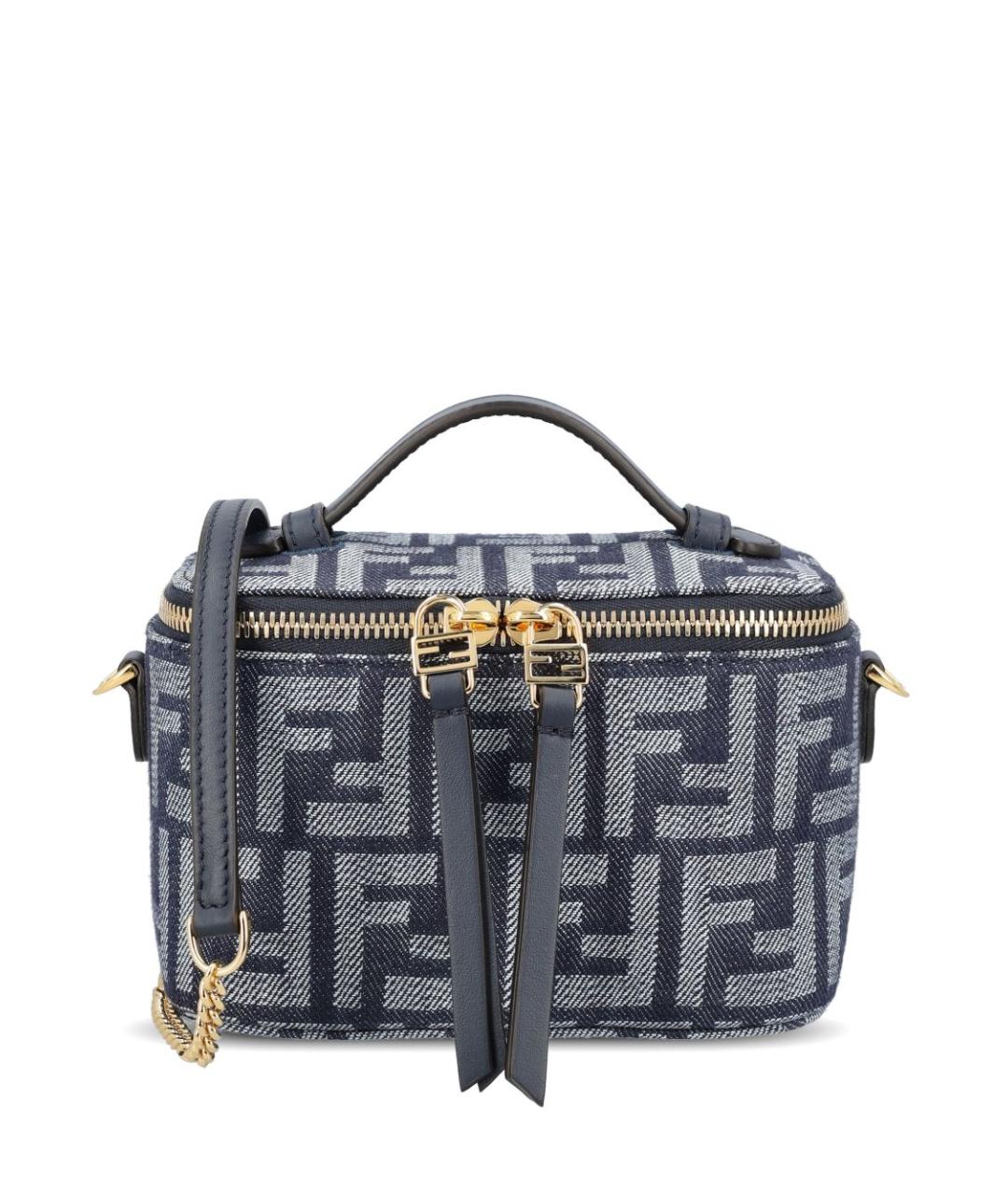 FENDI Синяя тканевая сумка через плечо, фото 1