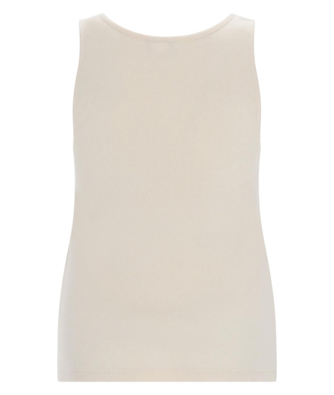 SAINT LAURENT Бежевая хлопковая майка, фото 2