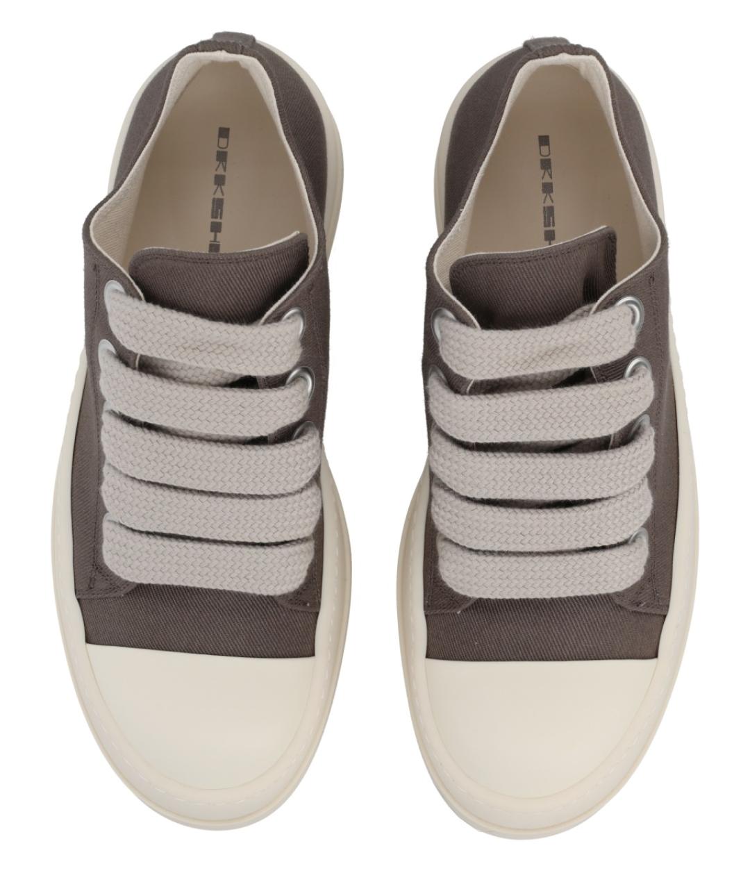 RICK OWENS DRKSHDW Коричневые текстильные низкие кроссовки / кеды, фото 5