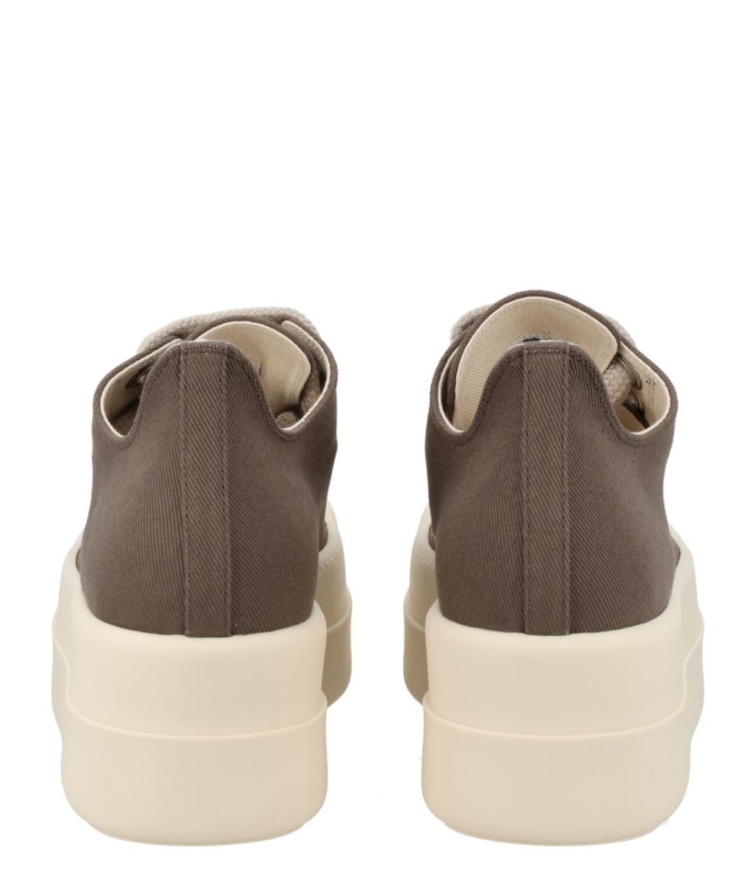 RICK OWENS DRKSHDW Коричневые текстильные низкие кроссовки / кеды, фото 4