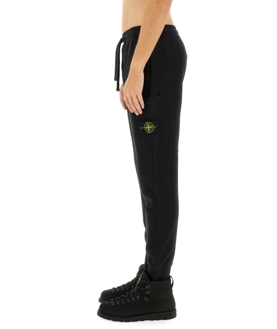STONE ISLAND Черные хлопковые повседневные брюки, фото 5