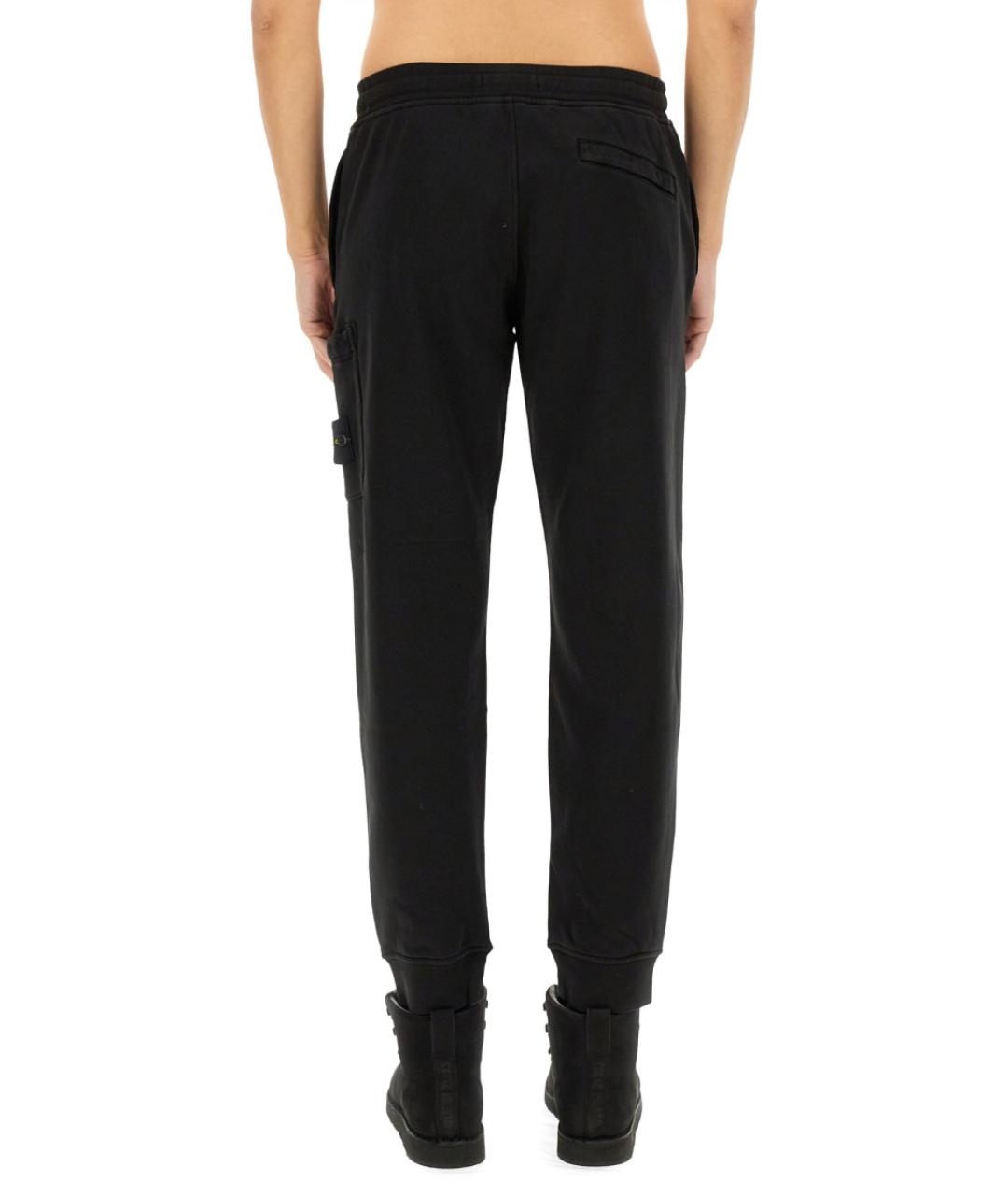 STONE ISLAND Черные хлопковые повседневные брюки, фото 4