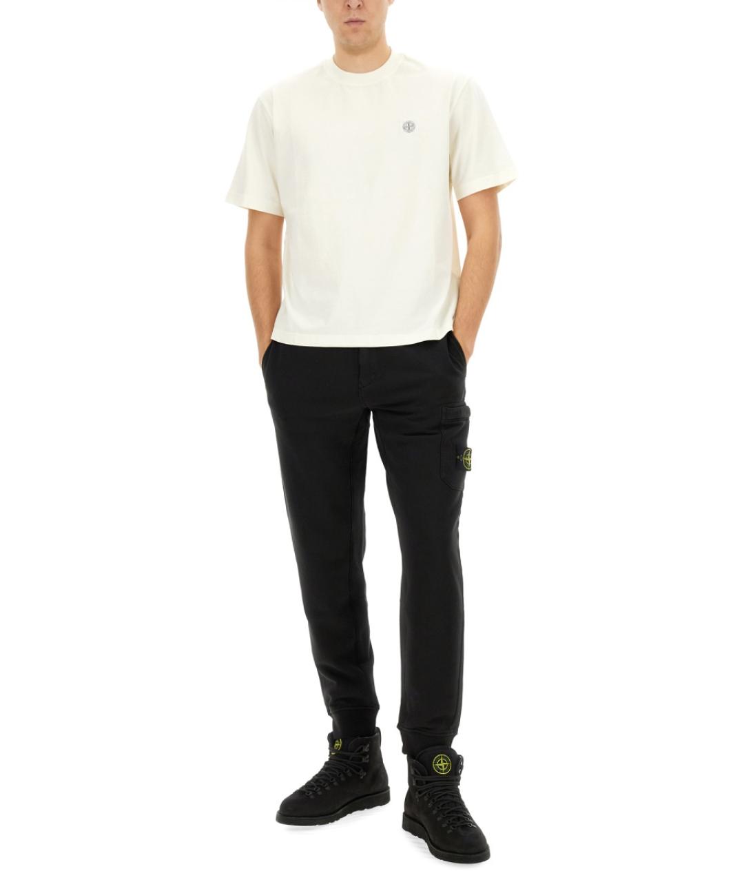 STONE ISLAND Черные хлопковые повседневные брюки, фото 3