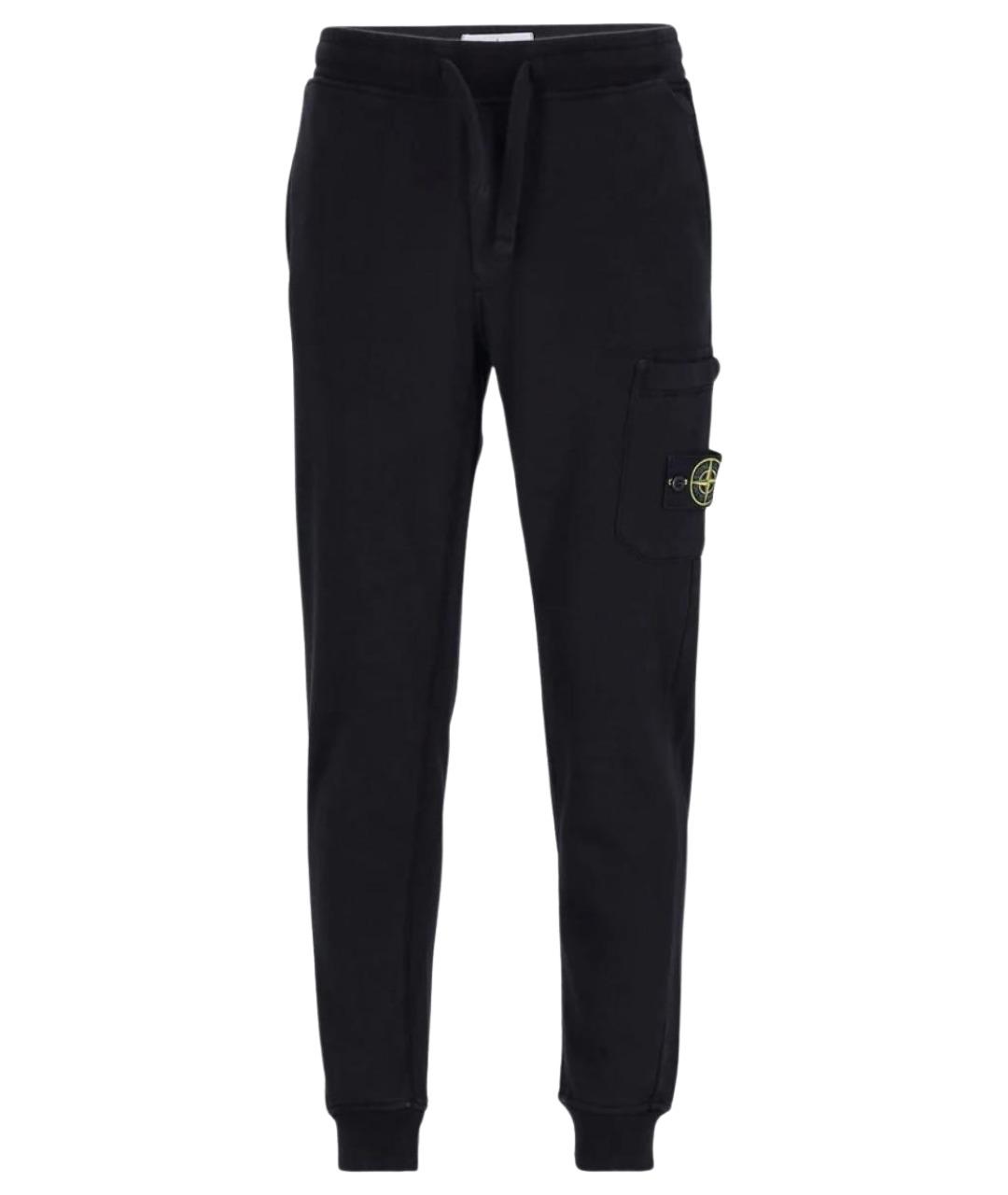 STONE ISLAND Черные хлопковые повседневные брюки, фото 1