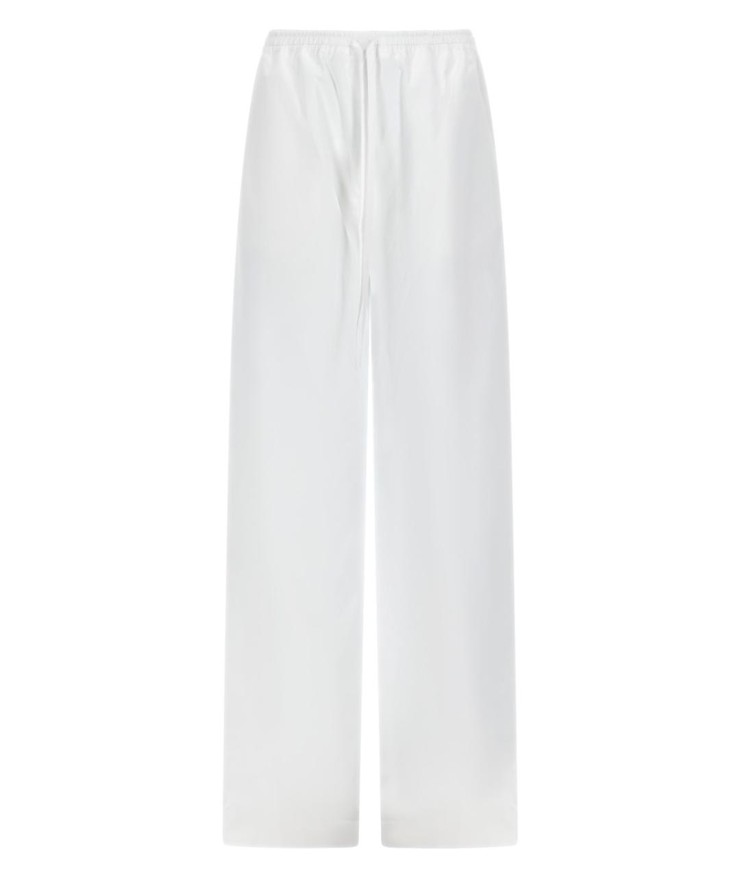 LOULOU STUDIO Белые хлопковые прямые брюки, фото 1