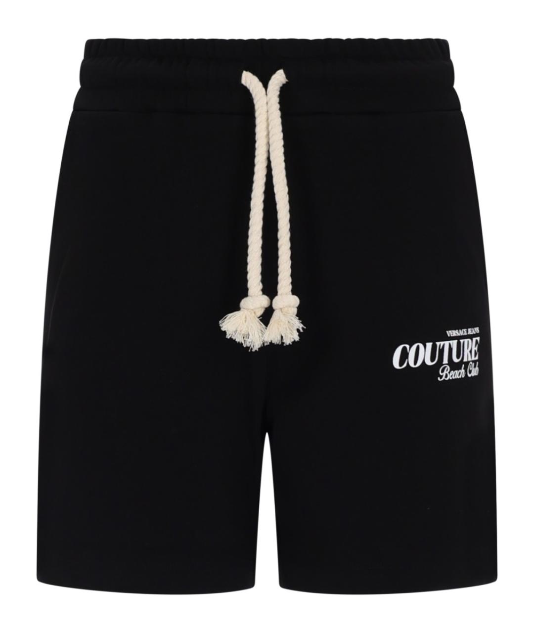 VERSACE JEANS COUTURE Черные хлопковые шорты, фото 1