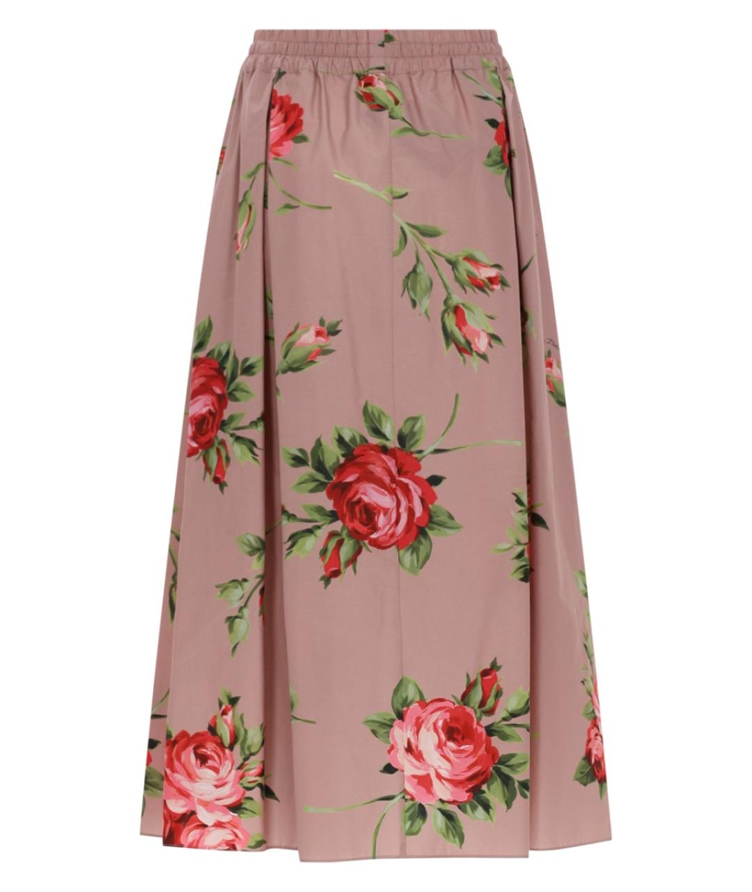 DOLCE&GABBANA Розовая хлопковая юбка миди, фото 2