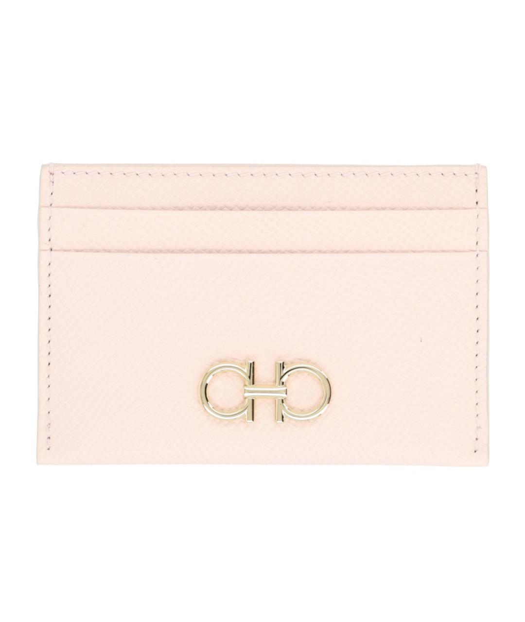FERRAGAMO Розовый кожаный кардхолдер, фото 1