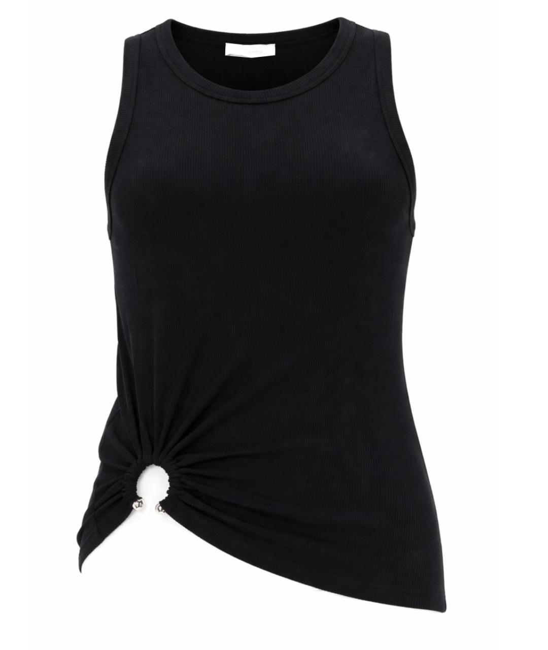 PACO RABANNE Черная хлопковая майка, фото 1